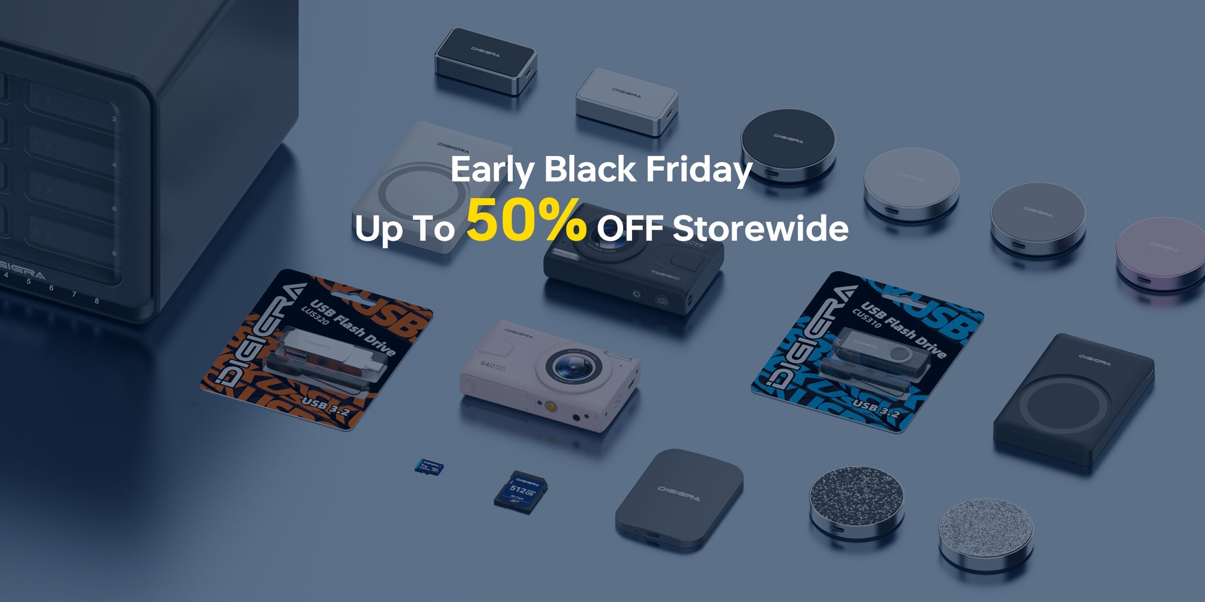 Creator using a Digiera portable SSD under $200, connected via USB-C to a laptop and phone for fast, compact external storage