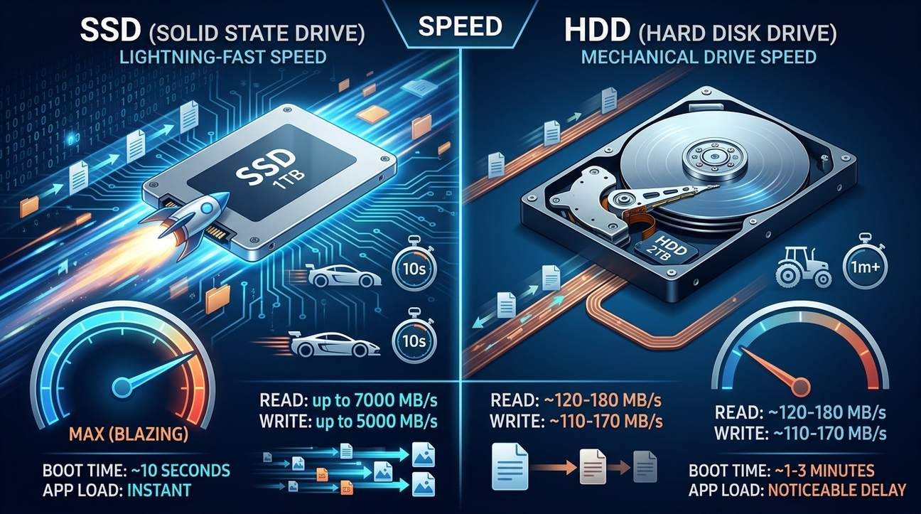 SSD vs HDD Speed: Which Storage Is Faster for Daily Use?