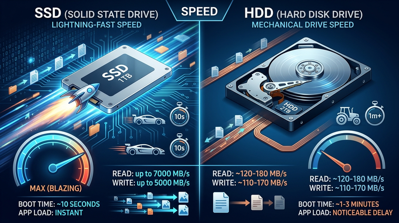 SSD vs HDD Speed: Which Storage Is Faster for Daily Use?