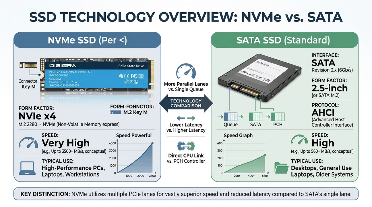NVMe SSD vs SATA SSD: Speed, Price, and Which One to Buy