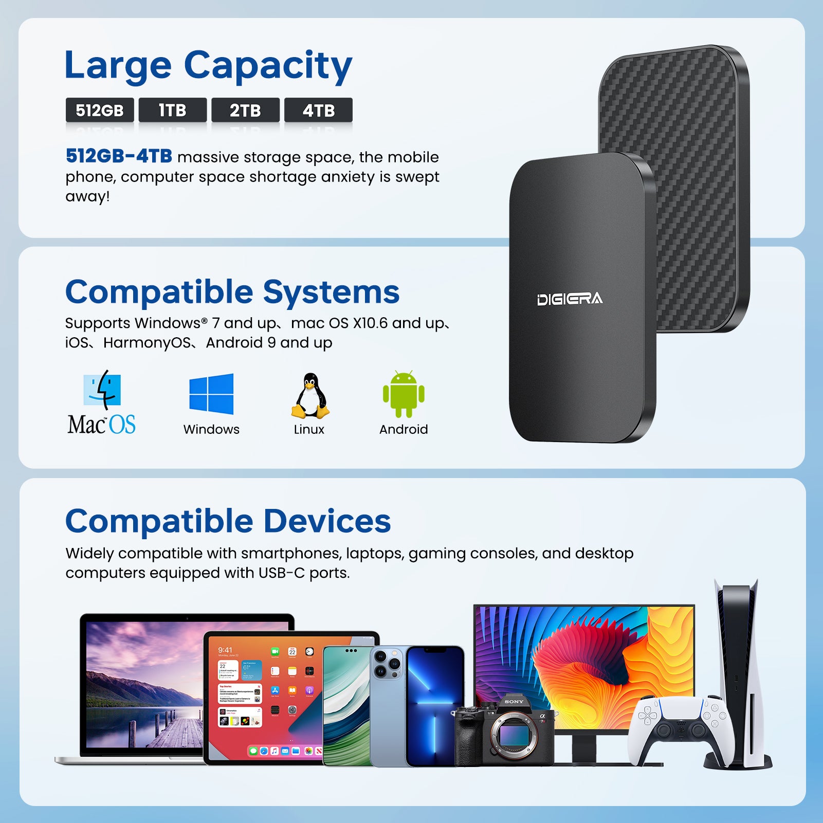 DIGIERA LPS2000M Endura SSD – MagSafe Portable SSD for iPhone External Storage Solution
