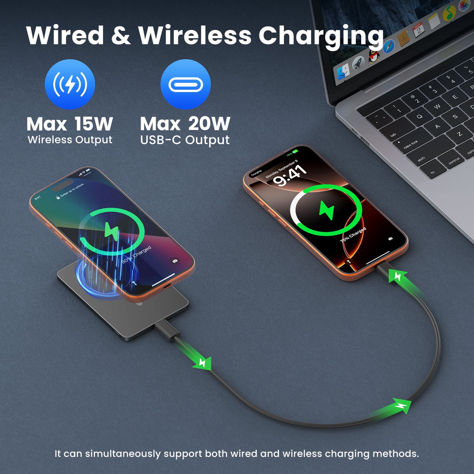 DIGIERA 2.97oz Ultra Slim Magnetic Power Bank, 5000mAh 3-in-1 Wireless Charger – Fast Charging MagSafe Battery Pack for iPhone, Samsung, AirPods & Apple Watch