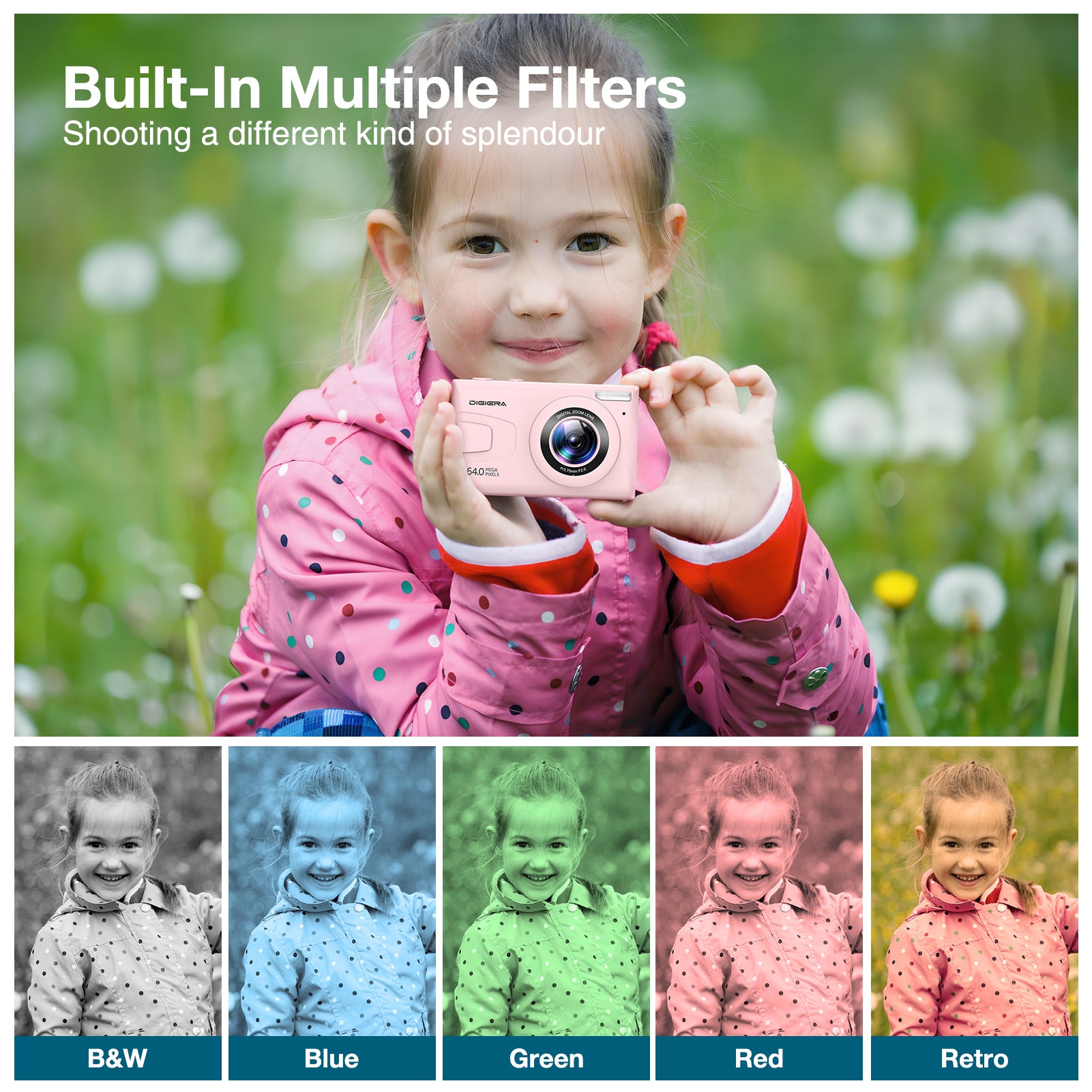 4K UHD Digital Camera | 64MP Autofocus, 18X Zoom, Filters, 64GB + 2 Batteries