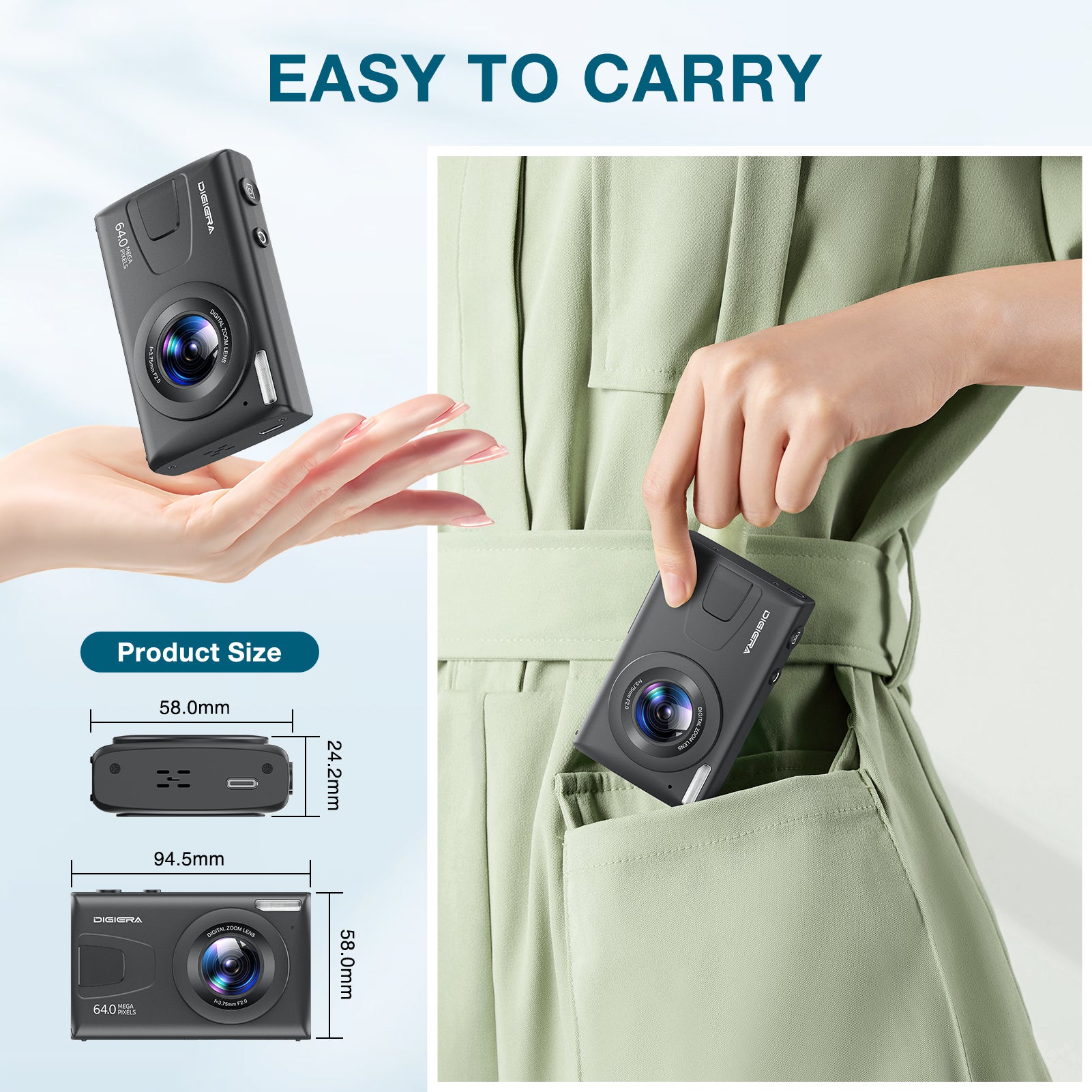 4K UHD Digital Camera | 64MP Autofocus, 18X Zoom, Filters, 64GB + 2 Batteries