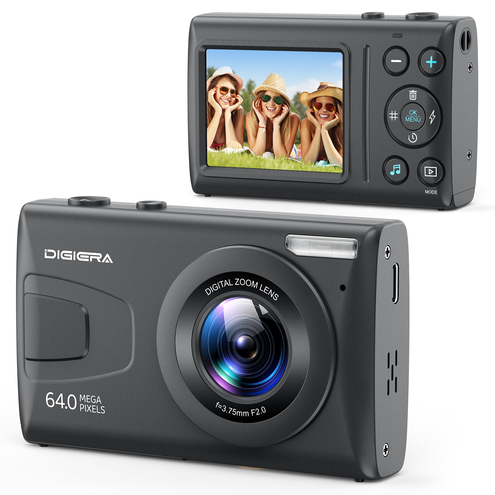 4K UHD Digital Camera | 64MP Autofocus, 18X Zoom, Filters, 64GB + 2 Batteries