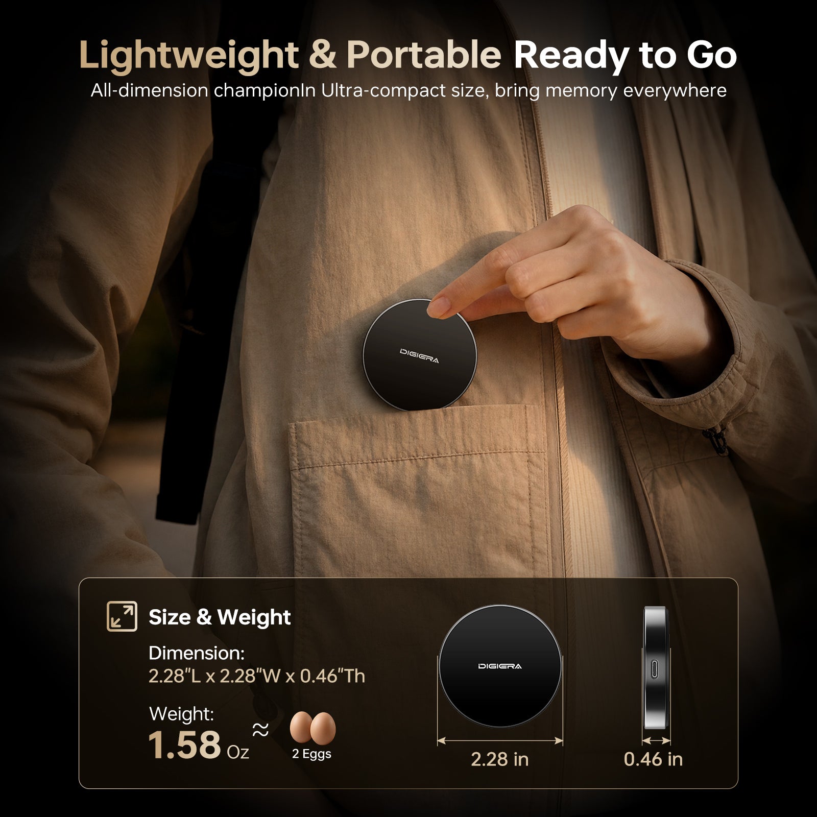 Digiera Magnetic Portable SSD – Ultra-Fast USB-C External Storage with MagSafe Attachment