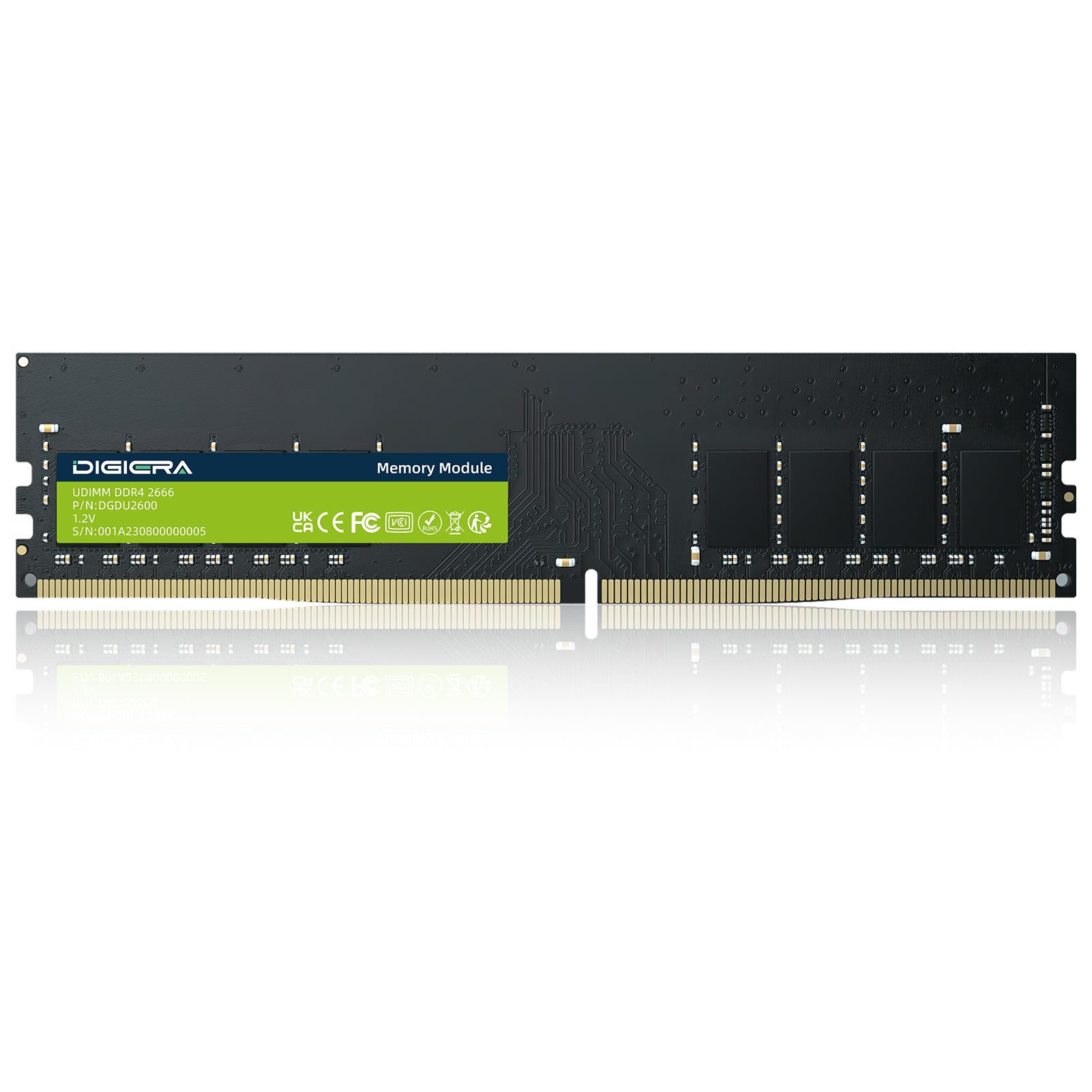 DIGIERA DDR4 2666MHz Desktop RAM Module - 288-Pin DU260 UDIMM 1.2V CL19 Non-ECC Internal Memory