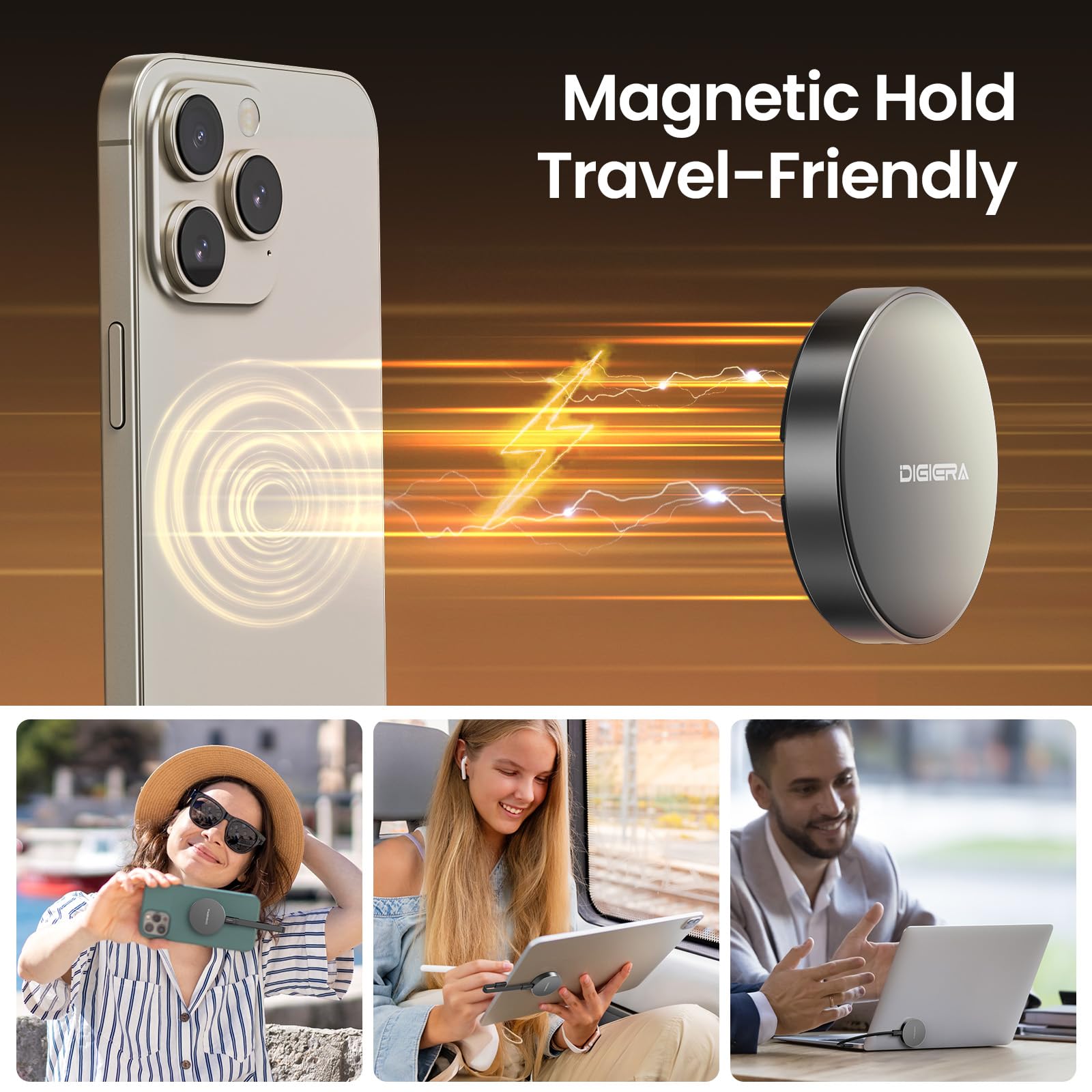 Digiera 1TB Magnetic Portable SSD – USB-C, 2000MB/s, Compatible with iPhone 15/16, Android & PC