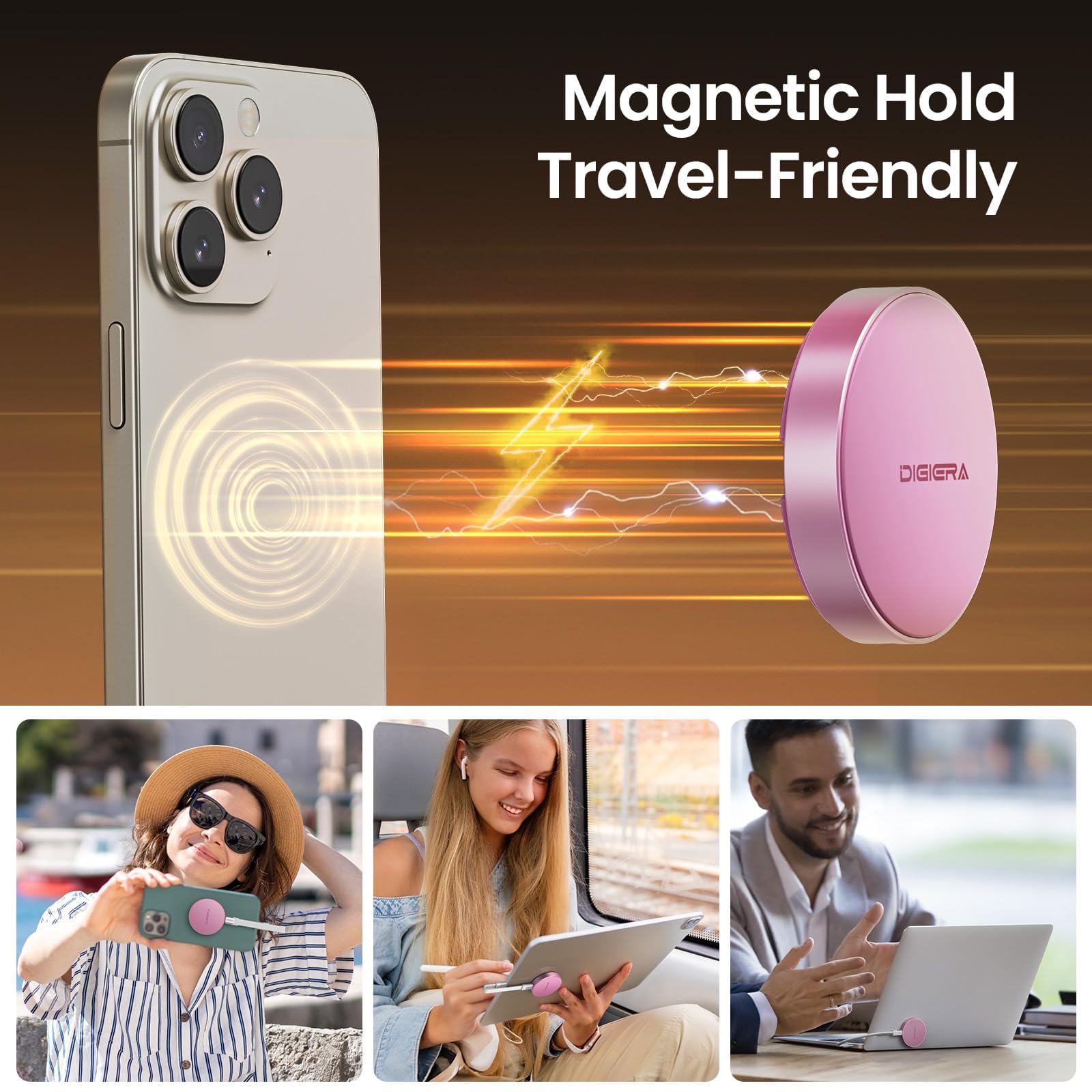 Digiera 512GB Magnetic Portable SSD – USB-C, 2000MB/s, Compatible with iPhone 15/16, Android & PC