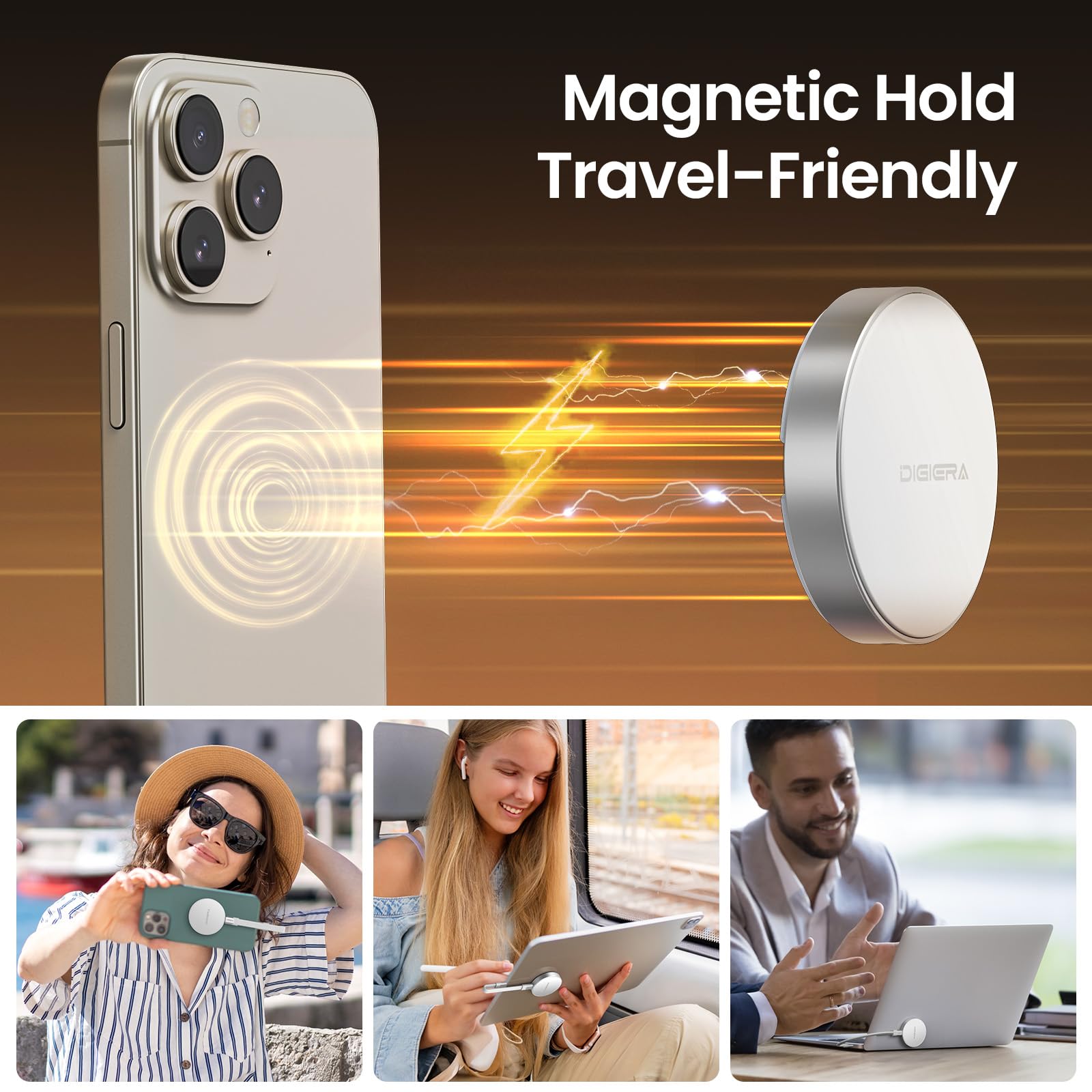 Digiera 2TB Magnetic Portable SSD – USB-C, 2000MB/s, Compatible with iPhone 15/16, Android & PC