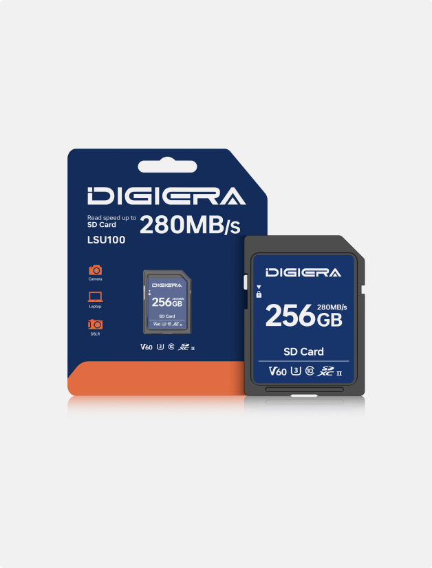 LSU100 SDXC™ UHS-II SD Card — High Speed for Vloggers and Content Creators