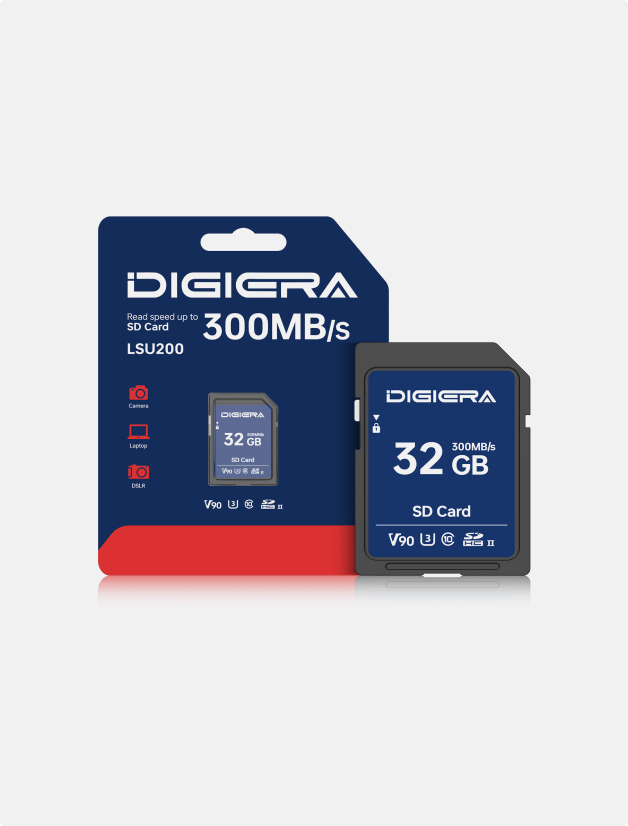 LSU200 SDXC™/SDHC™ UHS-II SD Card — Ultra-Fast V90 Performance for 4K Video & Photography