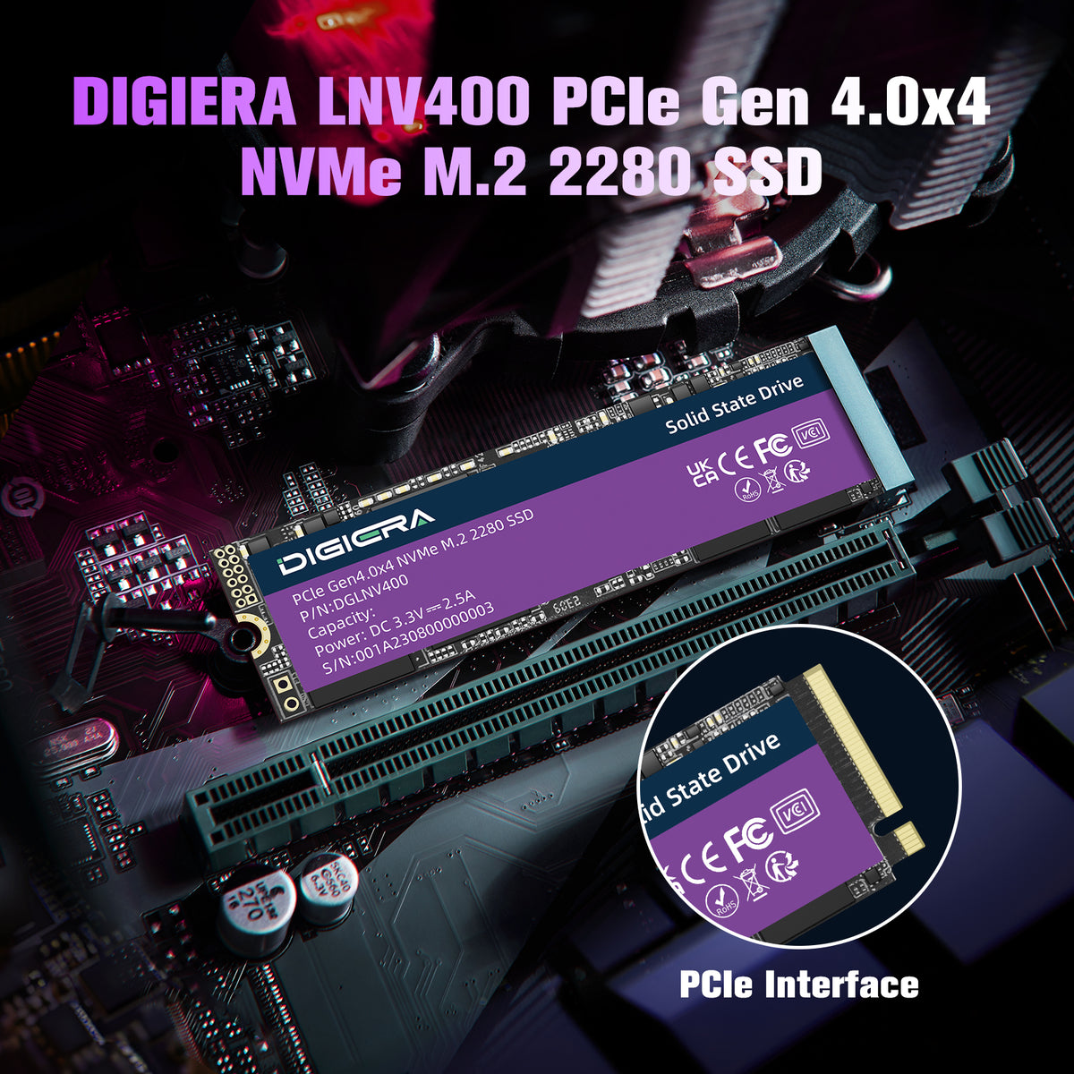 LNV400 NVMe SSD for Gaming – PCIe Gen 4.0x4 M.2 2280